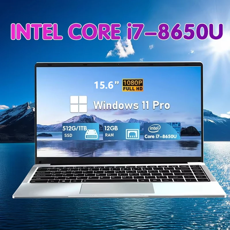 

LENO NEW 15.6" Ultra Slim Laptop 32GB RAM 2TB SSD Intel Core i7 8650 Windows 11 1920*1080 FHD Display Gaming Office Notebook PC