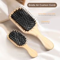 Soft Bristle Air Cushion Bamboo Comb Square Detangling Hair Brush Massage Anti Static Hair Brush Professional Salon Styling Tool