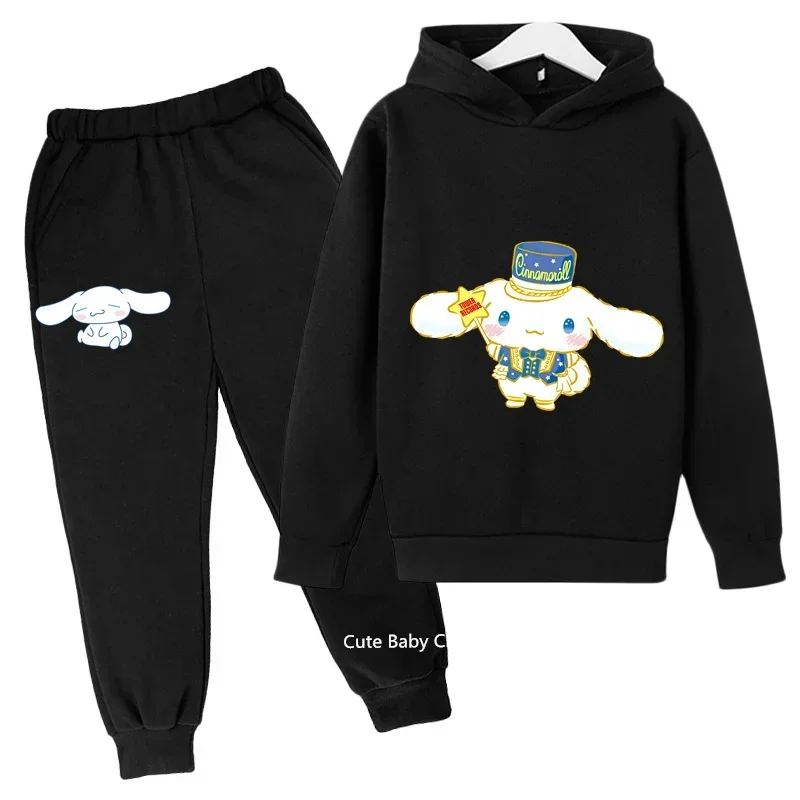 2024 New Cinnamoroll hoodie set Girls Boys hoodie Spring Fall cute cartoon Outdoor Student Youth jumper ages 4-14