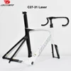 CECCOTTI-Cadre de vélo de route en carbone, modèle RF27, logo laser, guidon T47BB, frein à disque, câble interne complet 6