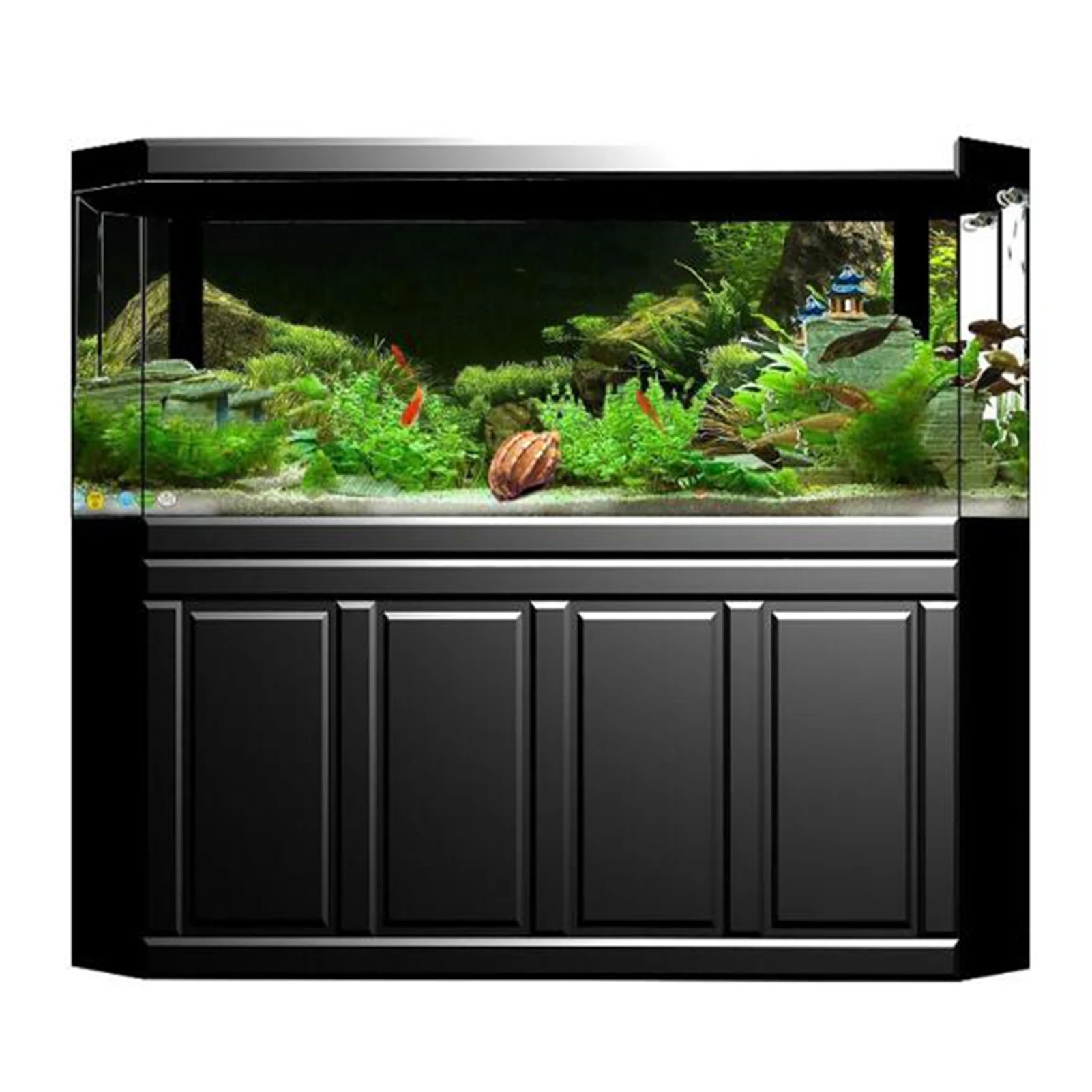 Aquarium Fish Tank Seafloor Water Grass Background Decoration Painting PVC Sticker122 X 46cm