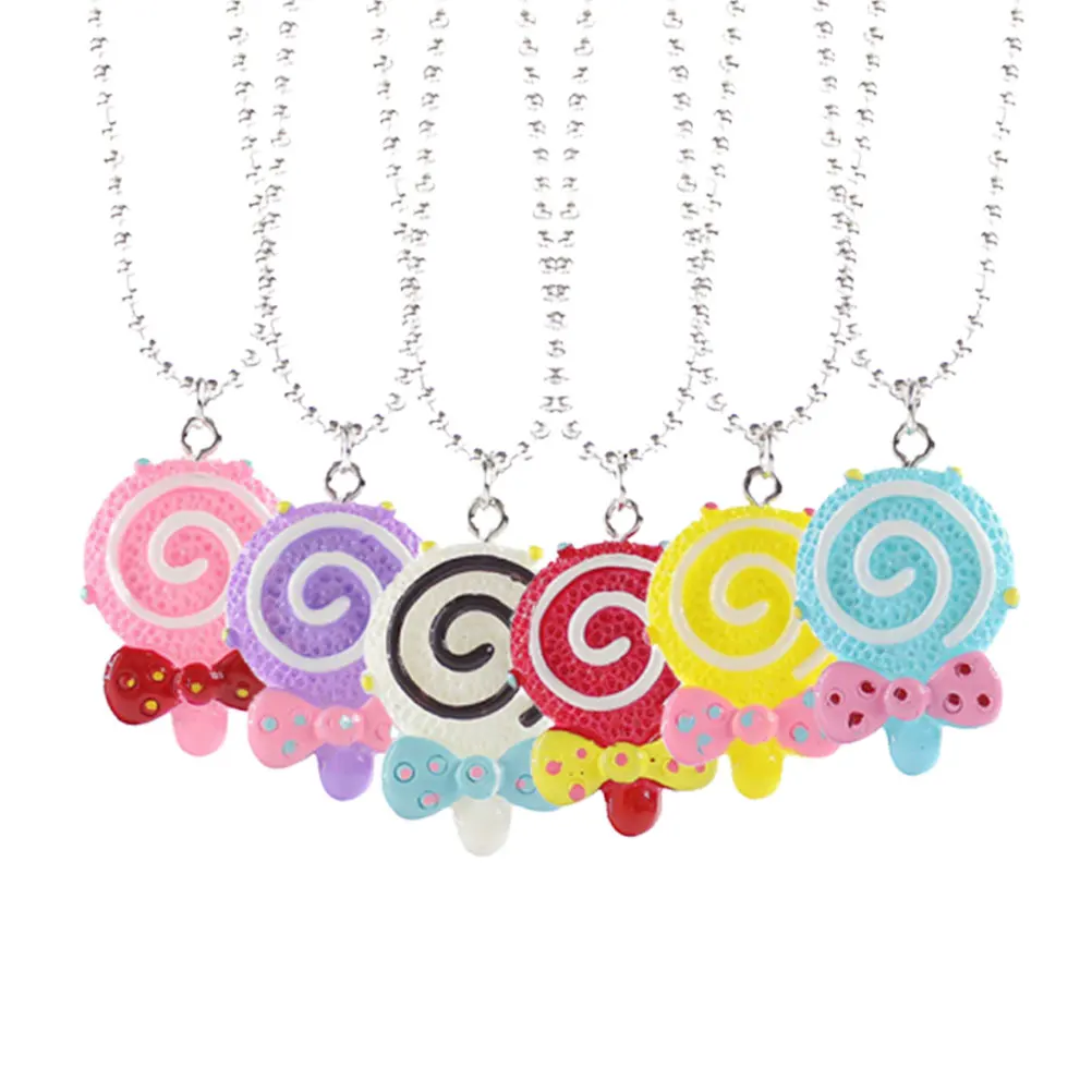 

6 Pcs Choker Necklaces for Girls Party Supplies Lollipop Accessories Gilrs Shaped Child