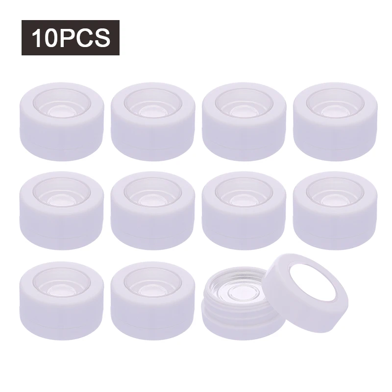 

CAIYA Mini White Empty Cosmetic Jar Makeup Container Round Refillable Bottles Face Cream Eyeshadow Gel Suncreen Pack Box Pots