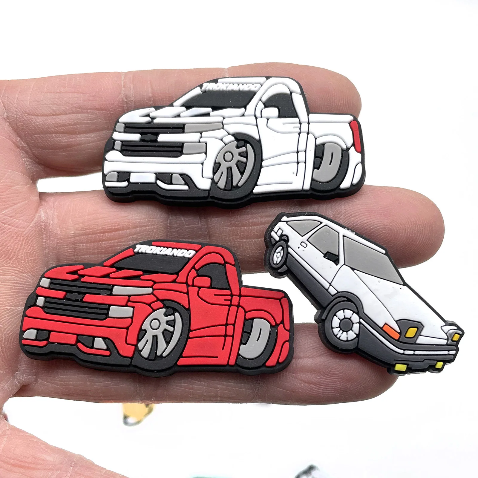 1-23PCS Car Series for CartoonShoe Charms Sandals Accessories Cool Car Shoe Buckle Decoration Beach Bag Accessories Gift