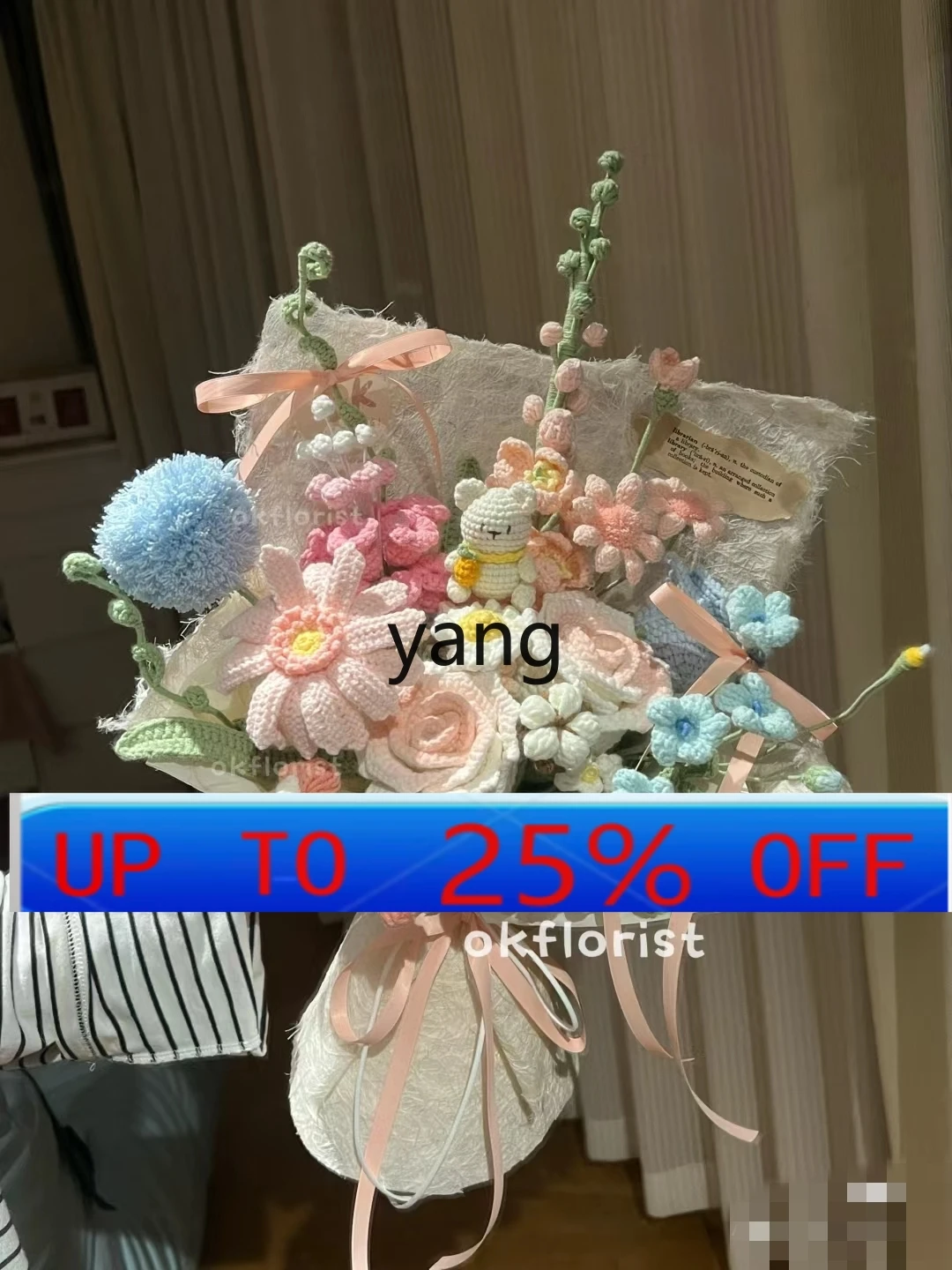 

lmm finished crocheted bouquet high-end cute doll rabbit birthday gift for girls