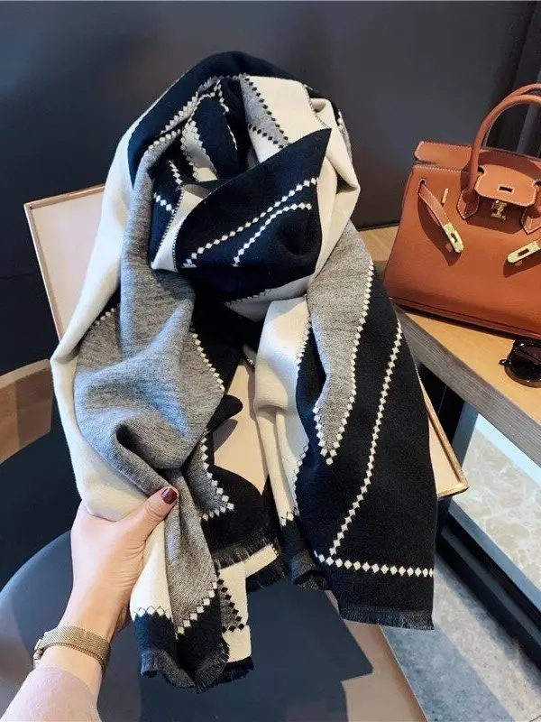 Echarpe-en-cachemire-double-face-longue-et-epaisse-pour-femme-chale-d'automne-hiver-a-blocs-de-couleurs-decontractee-tendance-chaude-pour-le-cou