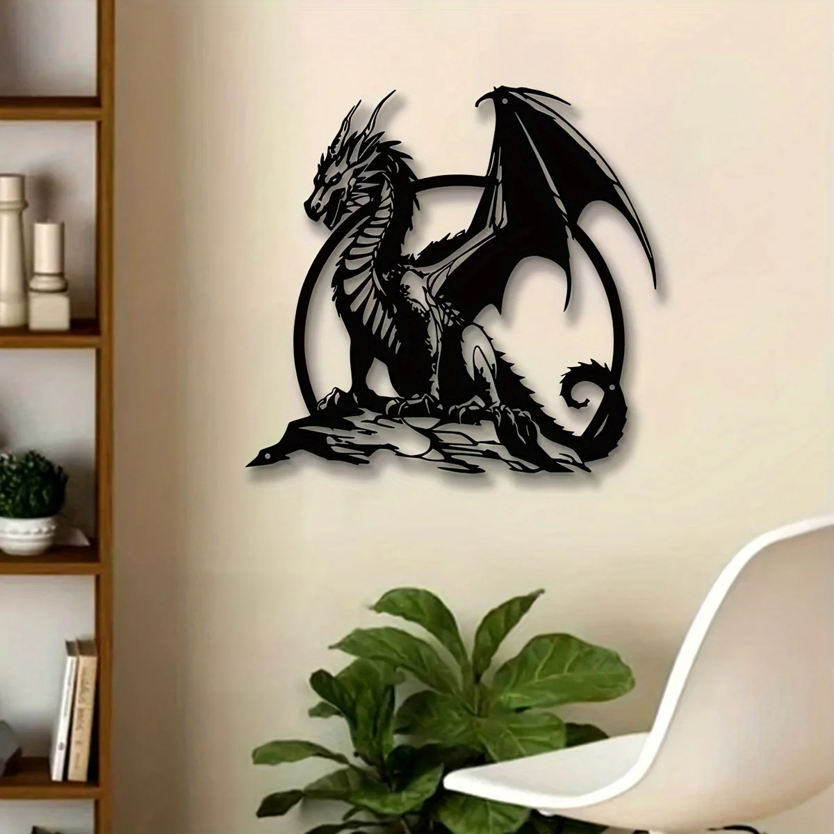 1 Stück atemberaubende Metall-Drachen-Wandkunst – 11,81 Zoll Eisenskulptur für Innen- und Außendekoration, perfekt für Wohnzimmer, Terrasse oder Balkon – Detail 5