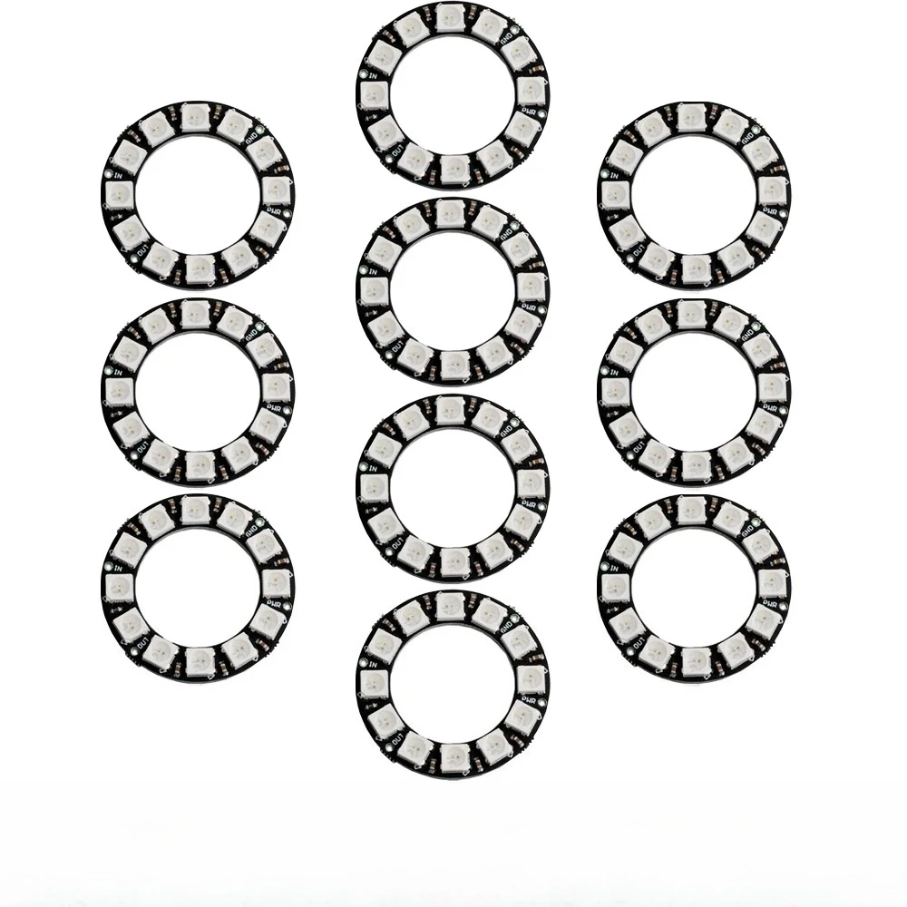 1/2/5/10PCS 12Bits RGB LED Ring WS2812 LEDs 5050 RGB LED Ring Lamp Light with Integrated Drivers for Arduino DIY Kit