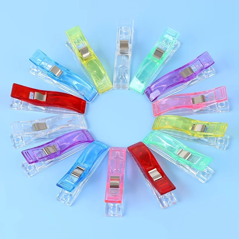 21PCS Transparent Multi-Purpose Sewing Clips, Used for Fabric Binding, Patchwork, Handicrafts, Sewing Supplies and Accessories