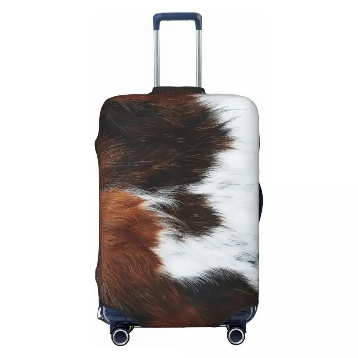 

Custom Scottish Highland Cow Cowhide Texture Travel Luggage Cover Animal Hide Leather Suitcase Cover Protector Fit 18-32 Inch