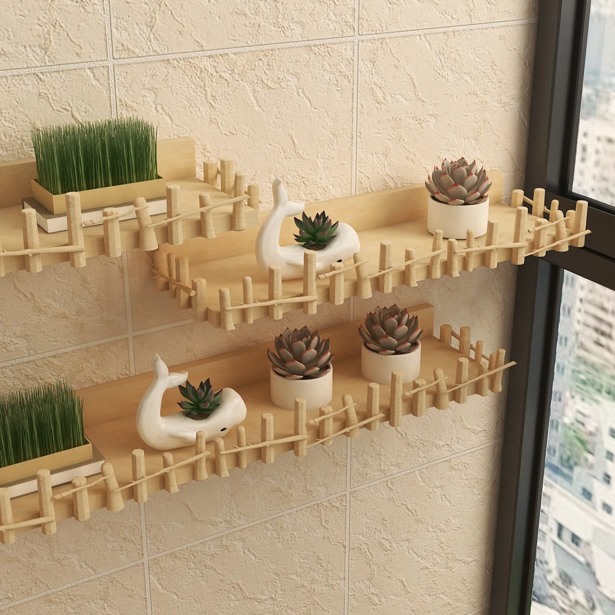 

Wall Mounted Wall Balcony Living Room Plant Rack Without Punching Childhood Succulent Flower Rack Small Storage Rack