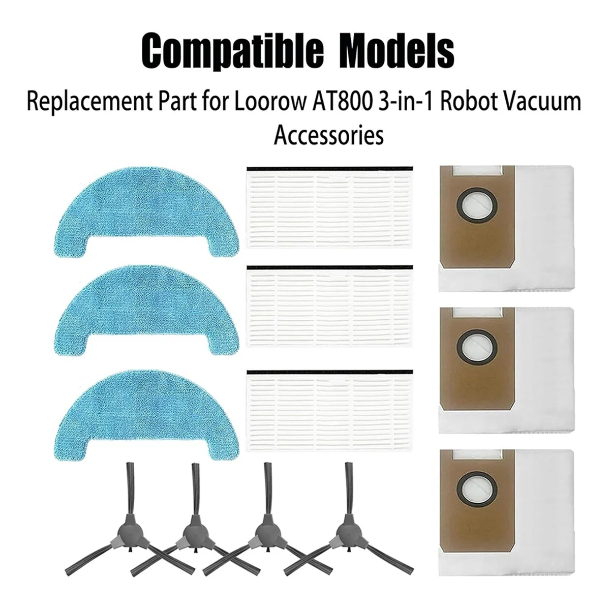 อุปกรณ์เสริมพิเศษ 13 ชิ้นสําหรับเครื่องกวาด Loorow AT800