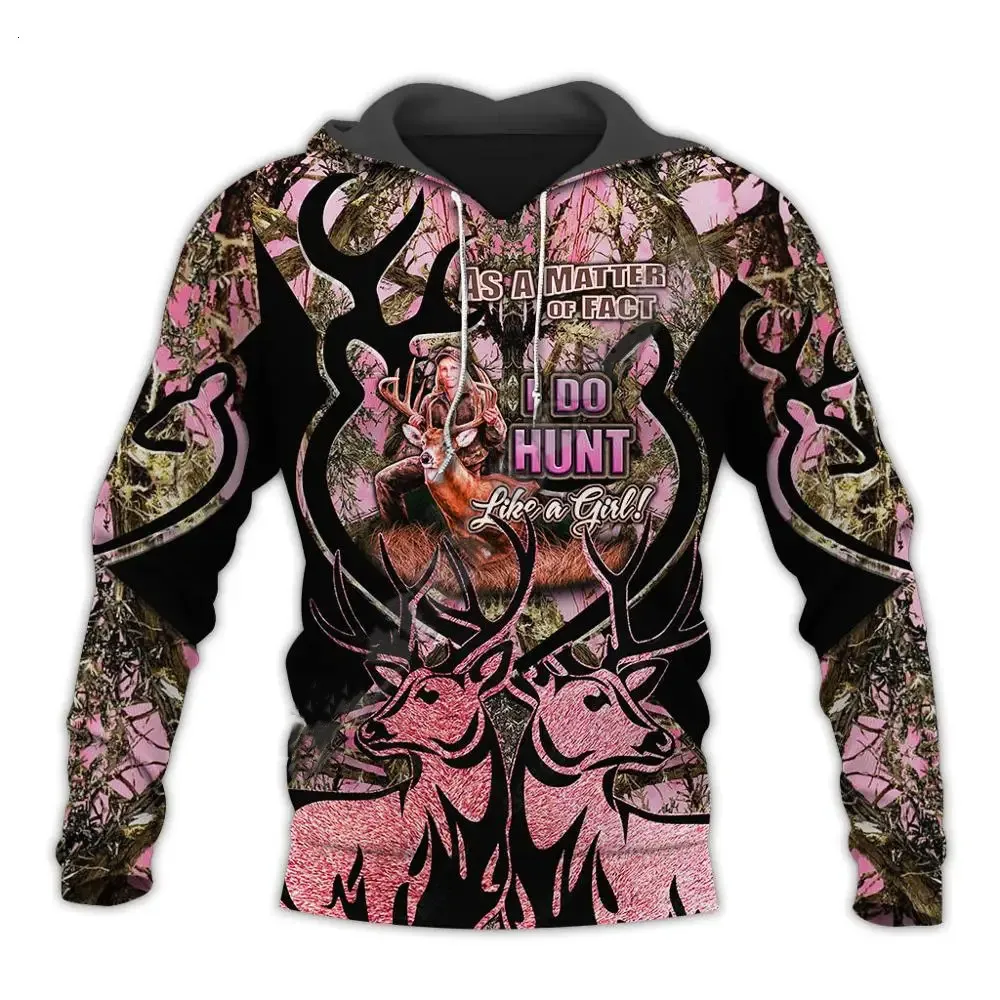 

New fashion Country Girl Hunter Deer Animal Ghillie Suit Tattoo jumper Tracksuit Sweatshirt Men/women 3D printed hoodie