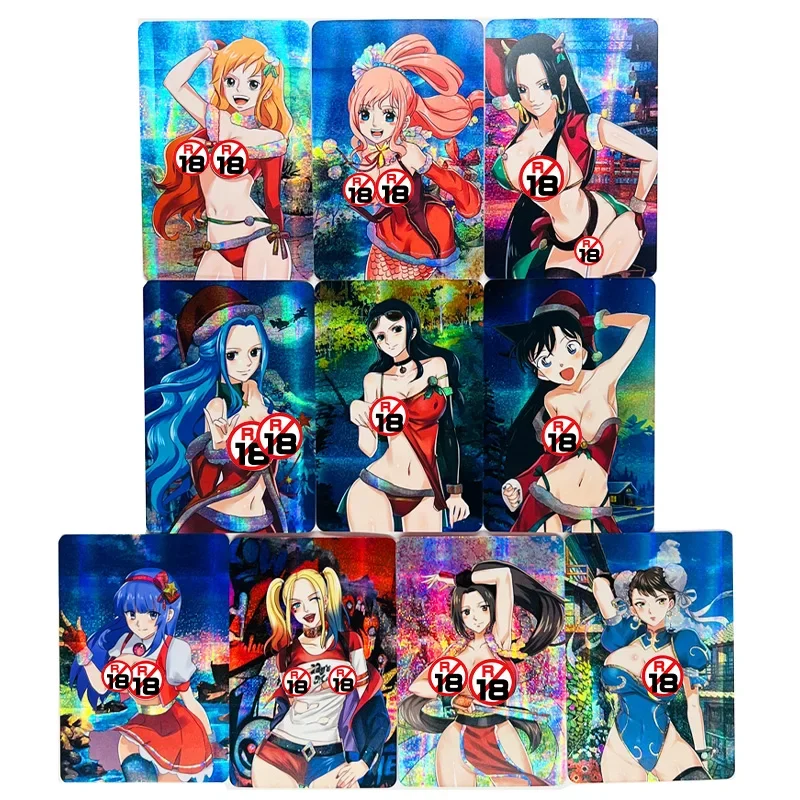 10 Stks/set Sexy Anime Meisje Chun Li Mai Shiranui Harley Quinn Nami Nico Robin Boa Hancock Vivi Shirahoshi Spel Verzamelkaart Speelgoed