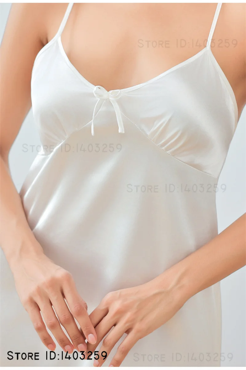 

Sexy Female Suspender Nightgown Chemise Sleepwear Silky Satin Mini Nightdress Intimate Lingerie Summer New Sleepwear Home Dress