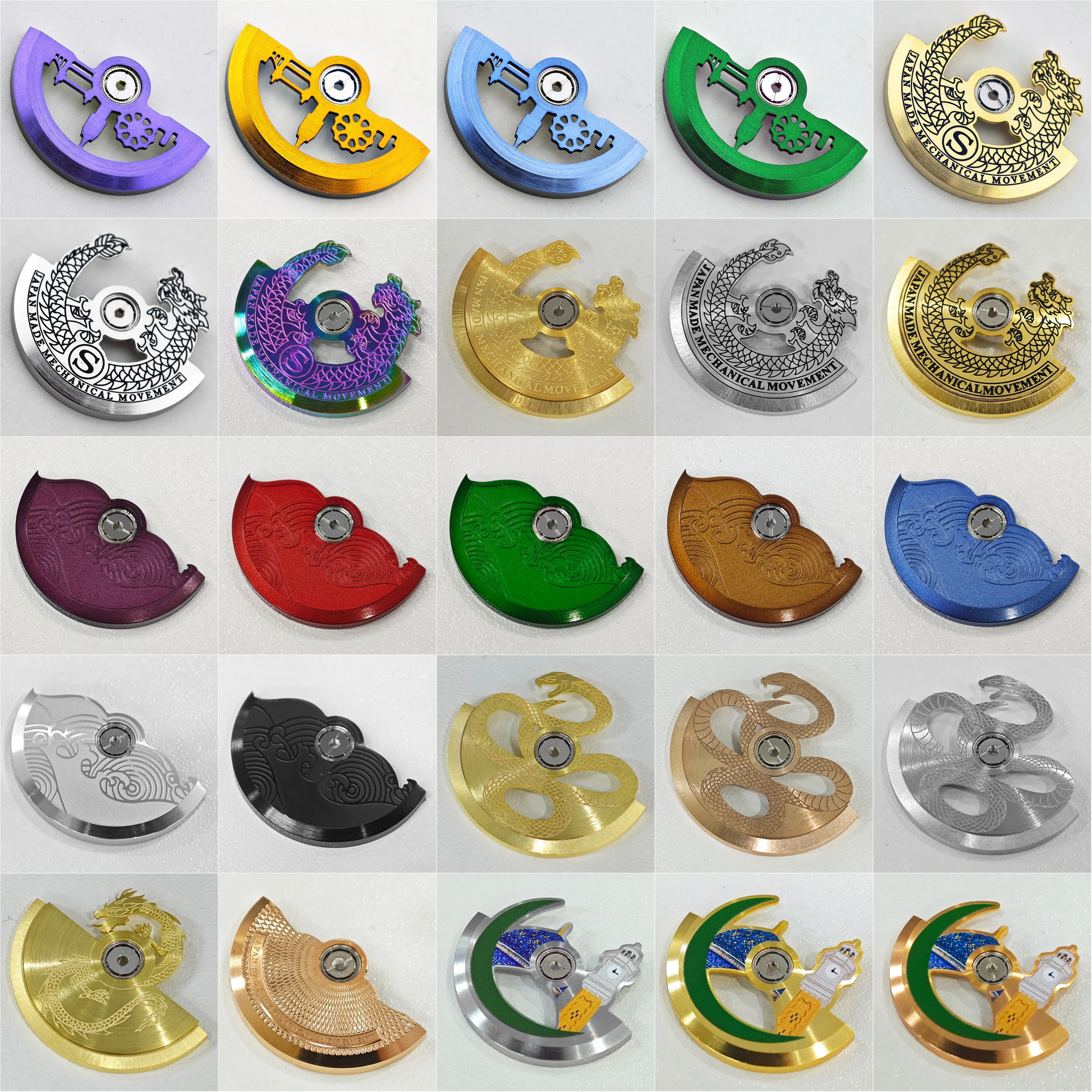 NH35 NH36 Watch Movements Customized Oscillating Weight Rotors Fits NH34 NH35 NH38 NH39 4R Movements Replace Compatible Parts