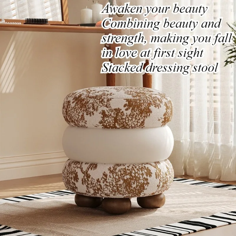 

Light luxury high-end dressing stool, female bedroom, internet famous stool, dressing table, makeup chair, round stool