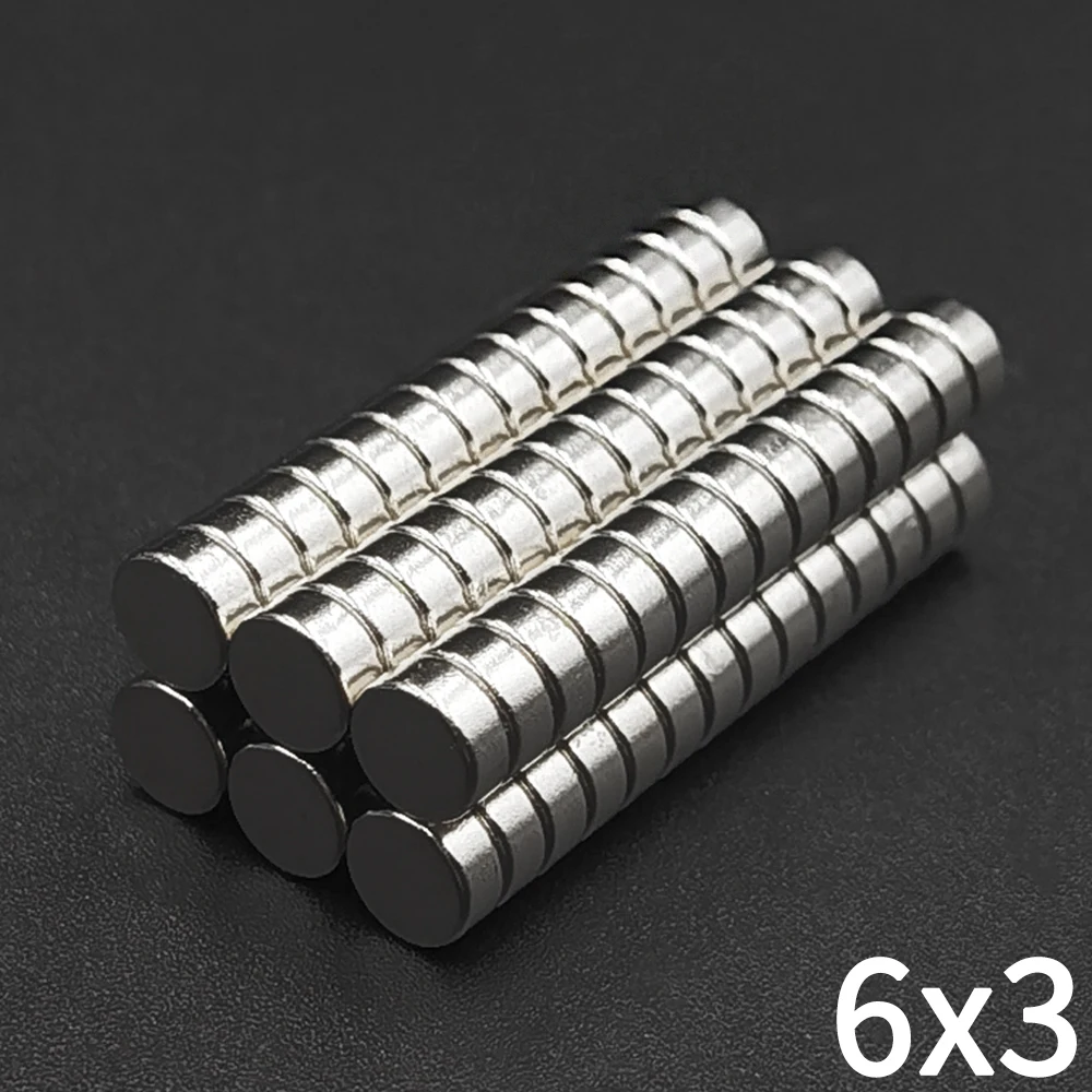 10/20/50/100/200/500 Pcs 6x3mm Powerful Magnets Neodymium Magnet For Fridge Small Magnets DIY Magnets For Fishing Circle Magnet