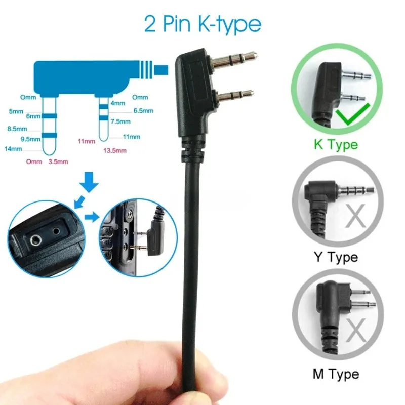 Baofeng Military Grade Radio 2Pin K-Type Microphone Military Handheld Speaker Mic for BaoFeng AR-152 UV-5R Kenwood Two Way Radio view 5