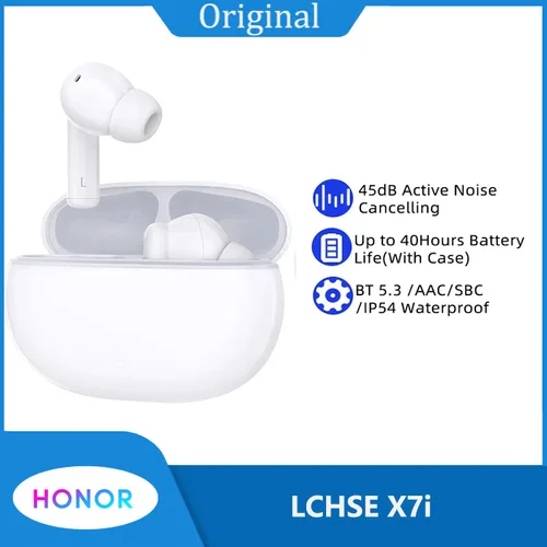Imagen 1 del producto Honor CHOICE LCHSE X7i Auriculares True Wireless 45dB Cancelación activa de ruido TWS Auricular Bluetooth 40 horas de duración de la batería