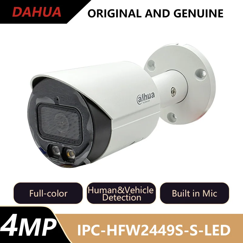 

Dahua 4MP Full-color Fixed-focal Wizsense IP Camera Human&Vehicle Detection Built in Mic Security Camera CCTV IPC-HFW2449S-S-LED