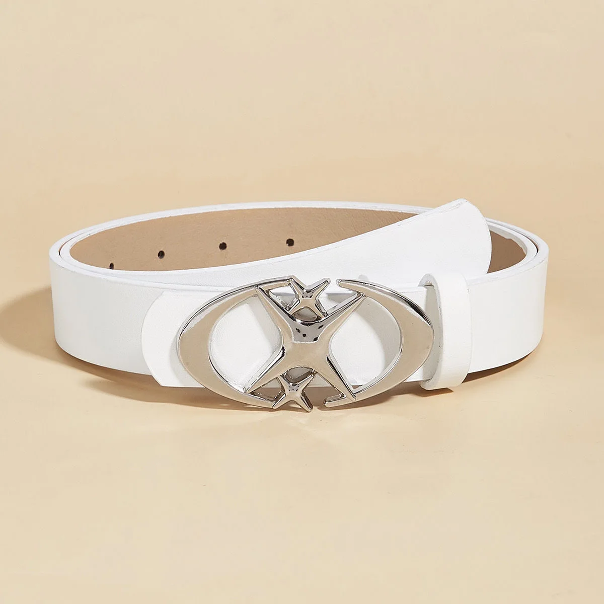 Stilvoller Gürtel mit ovaler Kreuz-Metallschnalle – langlebig, einfach und universell kompatibel – Unisex-Geschenkidee für Männer und Frauen