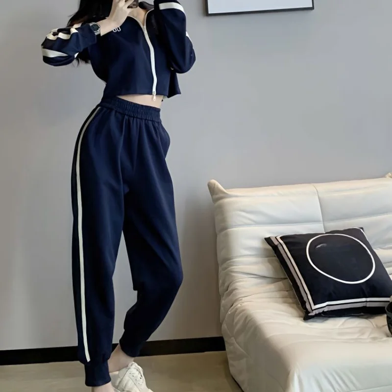 Pant Sets for Women 2 Pieces Tracksuit Casual Korea Stylish Trousers Woman Sweatshirt Sport Aesthetic New In Matching Groups Of