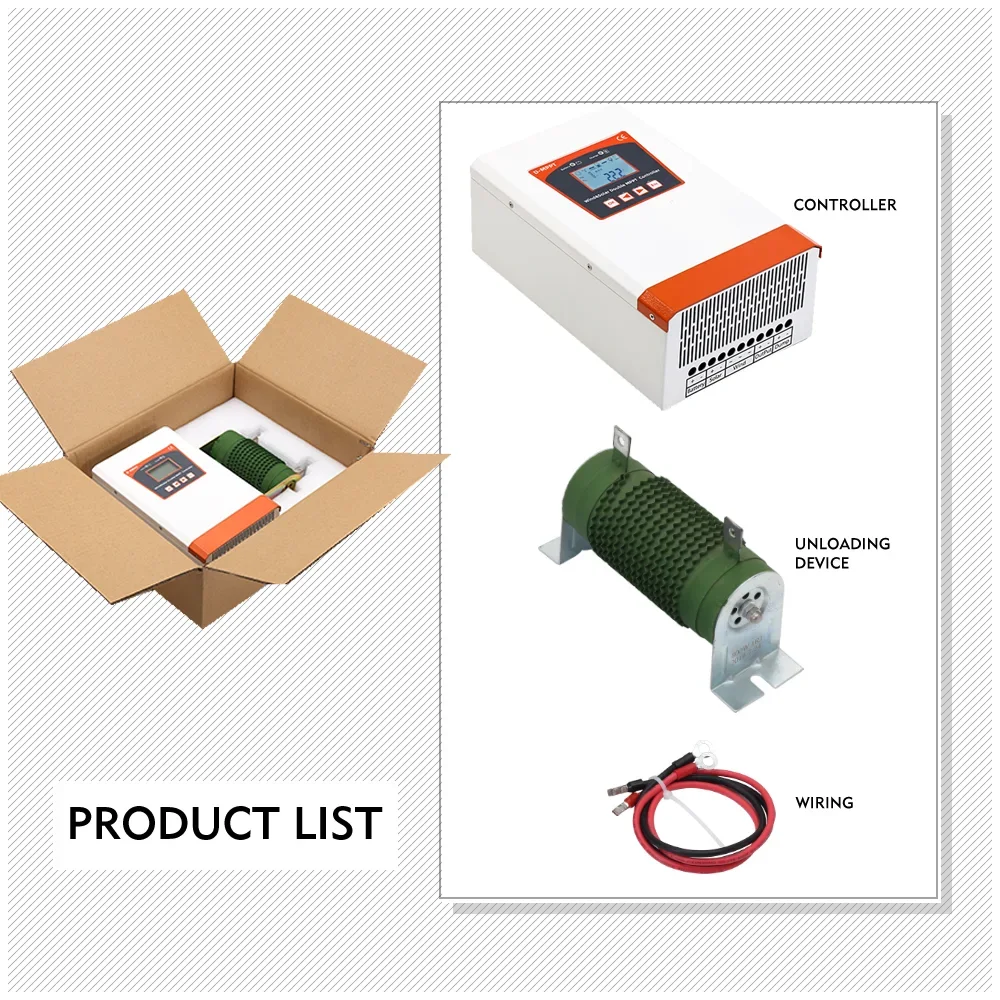 6KW Dual MPPT Wind Energy Hybrid System Charging Solar Controller 12V 24V and 24V 48V Automatic Adjustment Household Wind Power