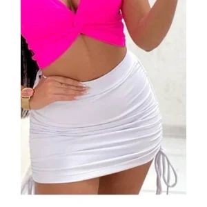 Short skirt draped on the side of the fashionable fashion female fashion gringa fashion skirt blogger 6 Main Sales Women's Gringed Dress - №1