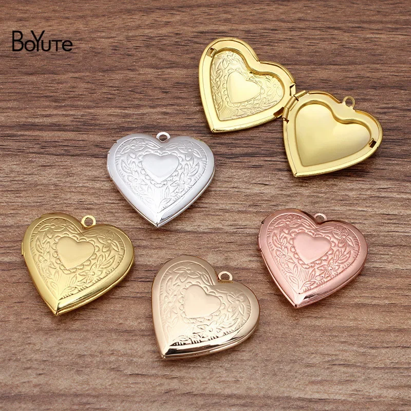 BoYuTe-medallón flotante en forma de corazón de latón y Metal, colgante de 28MM, venta directa de fábrica, 10 unidades por lote