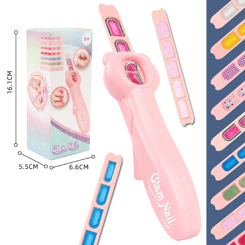 Girls Makeup DIY Nail Machine Children's Girls Color Dressing Press Nail Machine Beauty Toys