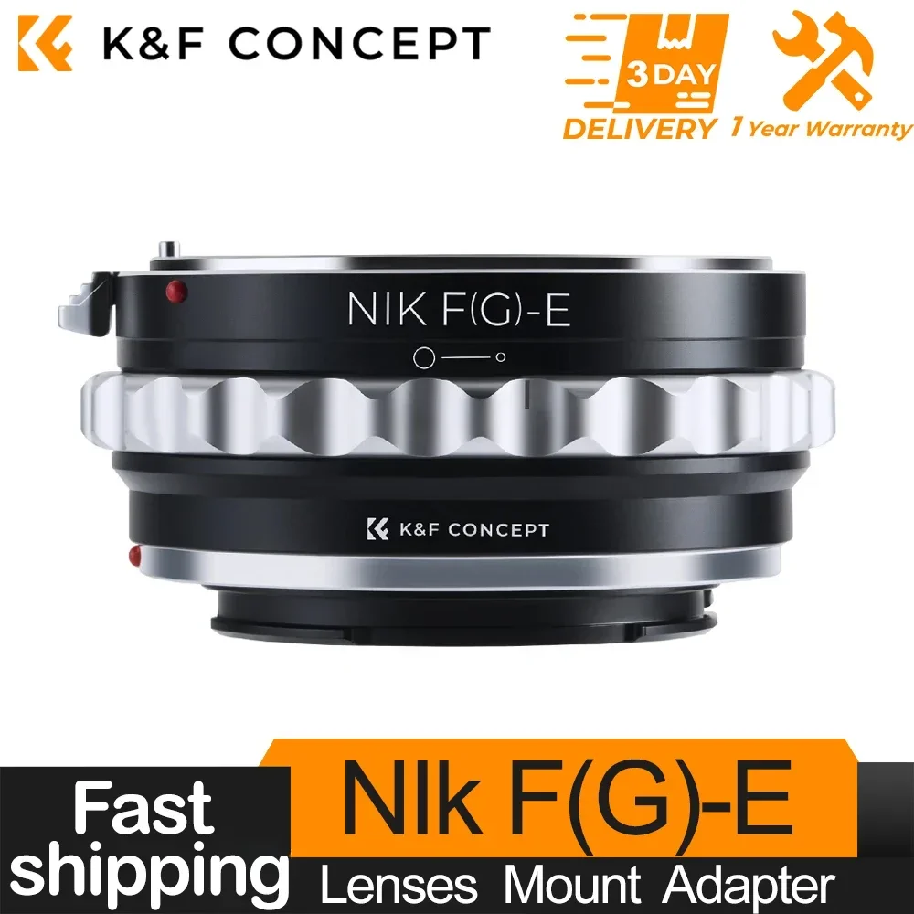 K&F CONCEPT Lens Mount Adapter voor Nikon G/F/AI/AIS/D lenzen naar Sony E voor Sony NEX-3 NEX-5 NEX-5R NEX-5N NEX-7 A7R camerabody