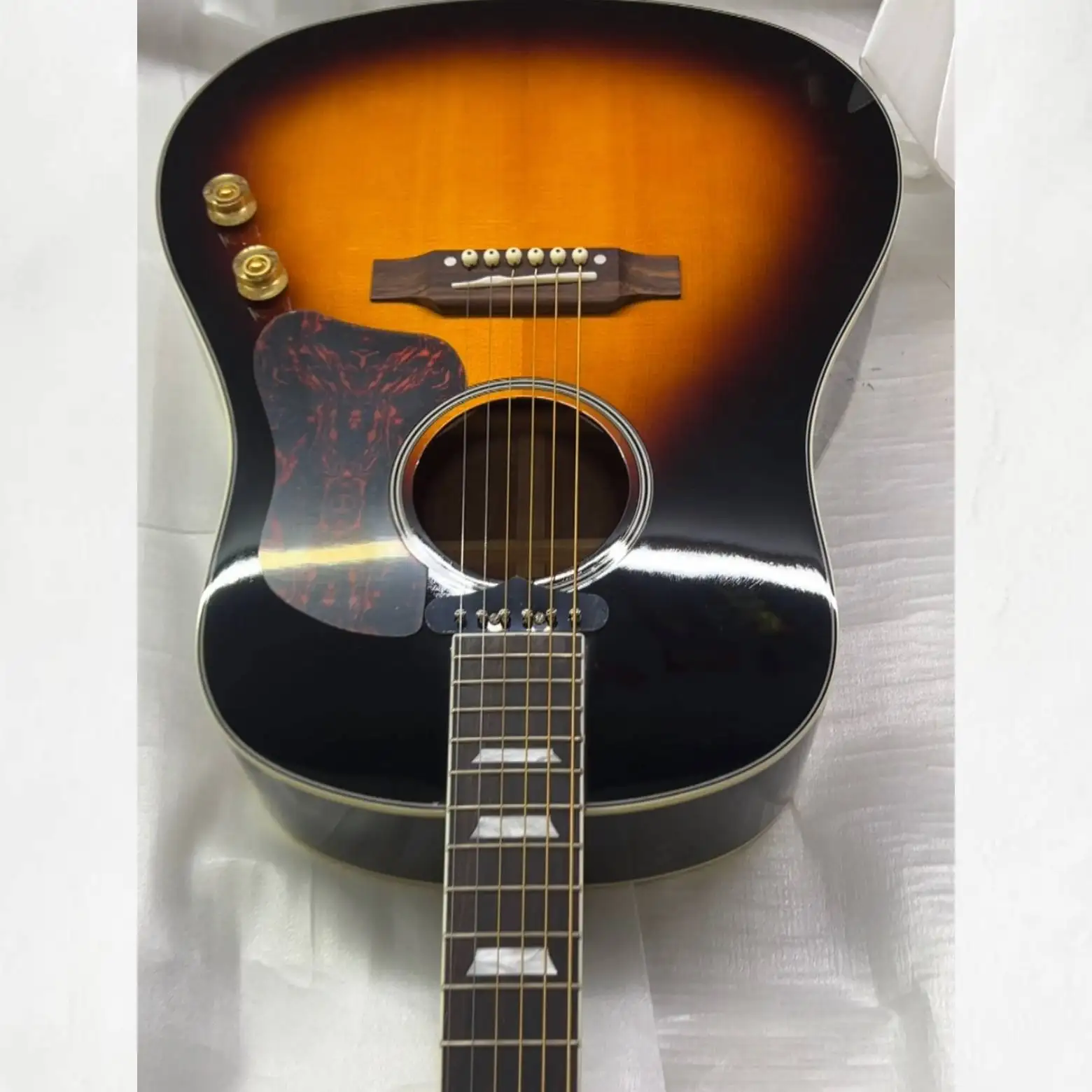 Hot Selling Sunset Color J160 with EQ Acoustic Guitar, 6-string Spruce Top Suitable for Music Festival Performances view 2