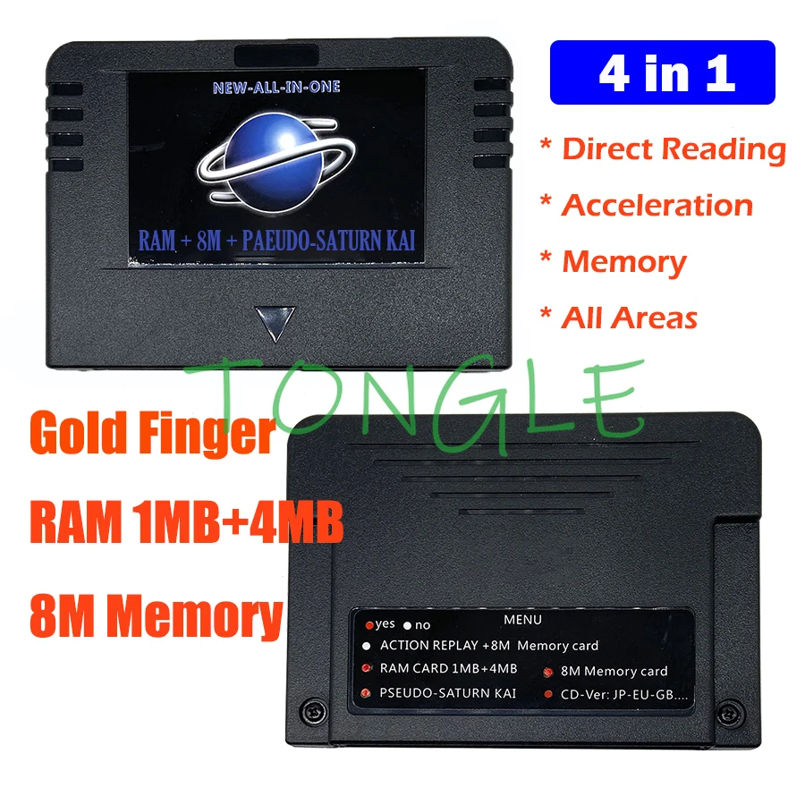 NEW ALL-IN-1 Pseudo Cartriage Action replay Card Direct reading 4M Accelerator Goldfinger function 8MB memory for Sega Saturn