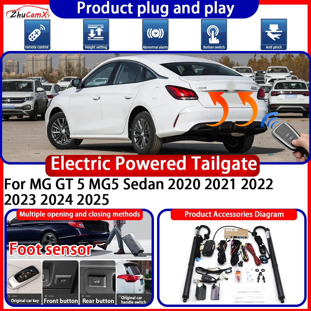 ZhuCamX Powered Tailgate for MG GT 5 MG5 Sedan 2020 2021 2022 2023 2024 2025 Suite anti Pinch Smart Intelligent Control Gate Kit