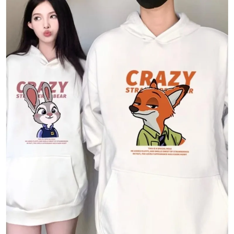 Zootopia زوجين الملابس 2025 جديد جوديث نيك الرجال المرأة هوديس سترة البلوز Y2K كنزة صوفية قطنية/بلوزة قطنية كبيرة الحجم ملابس رياضية #3