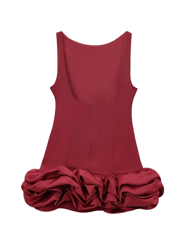 فستان نسائي مثير من TFMLN موضة 2024 فستان نسائي بدون أكمام بدون ظهر أنيق مكشكش وسحاب خلفي نحيف للحفلات #3