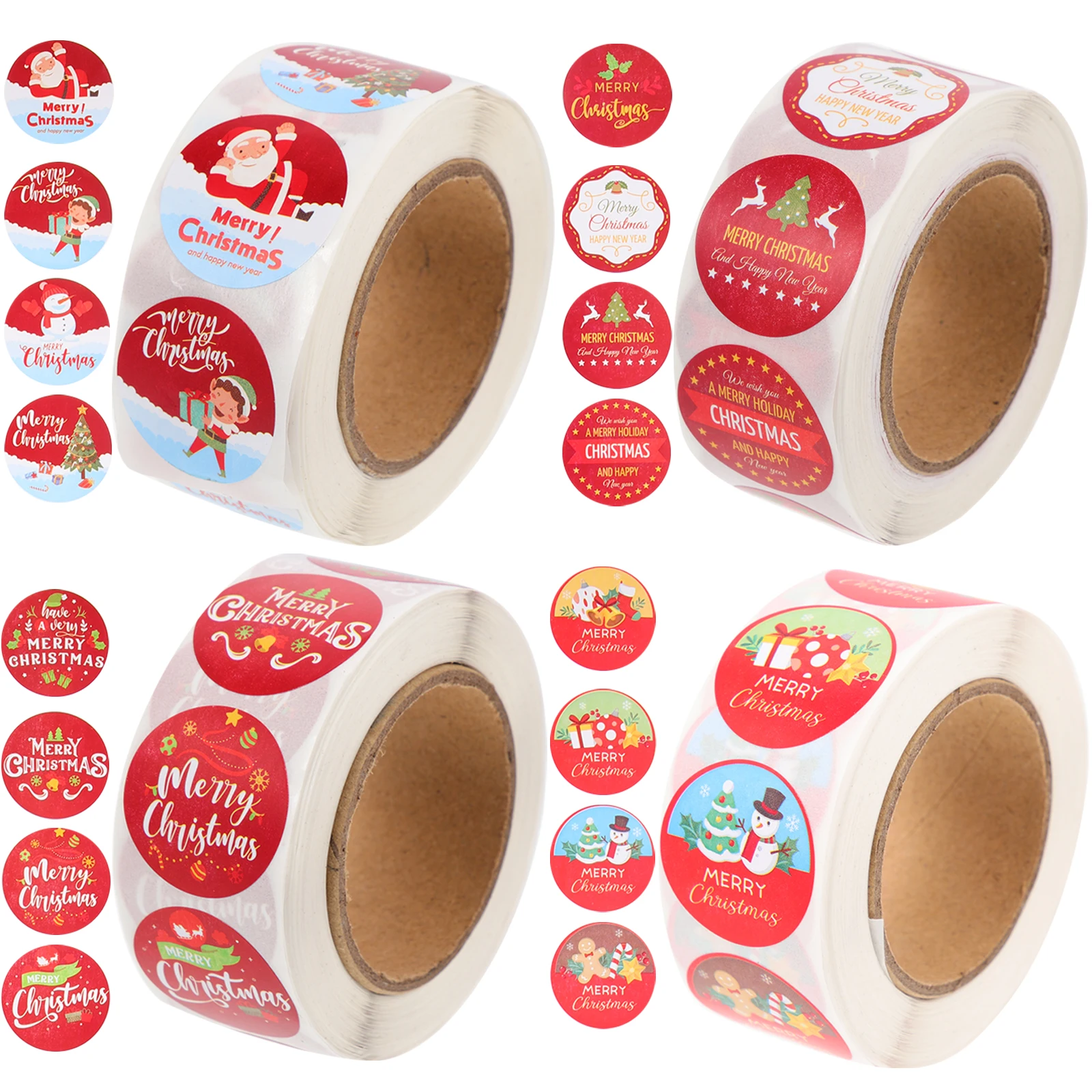 

4Pcs Round Stickers Copper Plate Sealing Gift Box Labels Decorative Christmas Tags Stickers for Gifts Wrapping