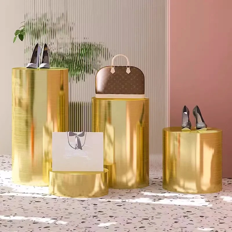 custom.Boutique Store Makeup Display Stand Round Cosmetic Display Table Window Displays Elegant Rack Design