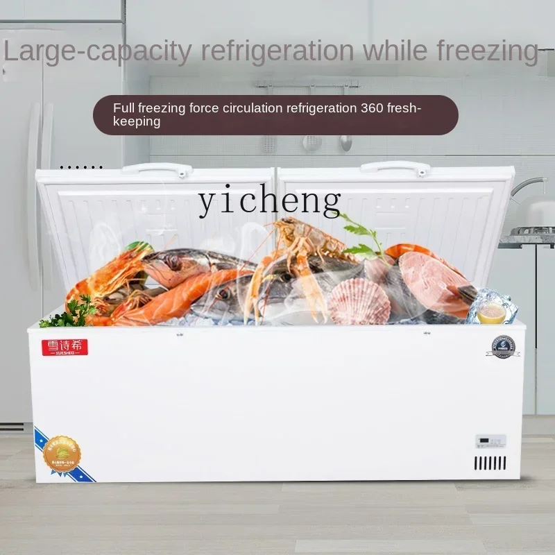 Commercial Large Capacity Freezer Fresh-Keeping Frozen Horizontal Supermarket Refrigerator Refrigerated Freezer