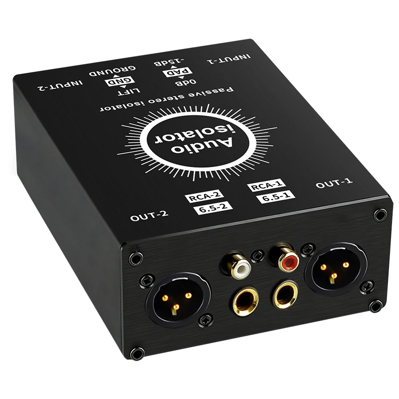 2-kanaals XLR audio-isolator Ruisonderdrukkingsfilter Elimineert stroomruis 6.5 XLR Mixer Audio-isolatoren Dual-Channel 6.5 XLR