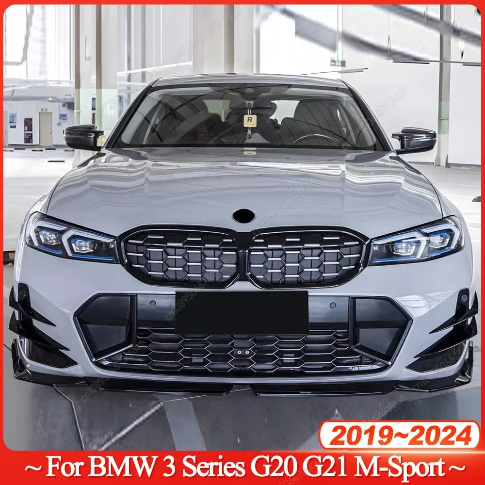 

Передний бампер автомобиля, комплект для губ, спойлер, сплиттер, бампер Canard, аксессуары для губ для BMW 3 серии G20 G21 M-Sport 2019-2024, тюнинг
