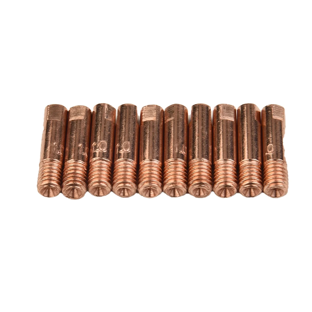 Tips Holder Kits Set Nozzles Copper 25*6mm 10Pcs 0.8/1.0/1.2mm MB-15AK M6 Welding Torch Sale Durable Practical