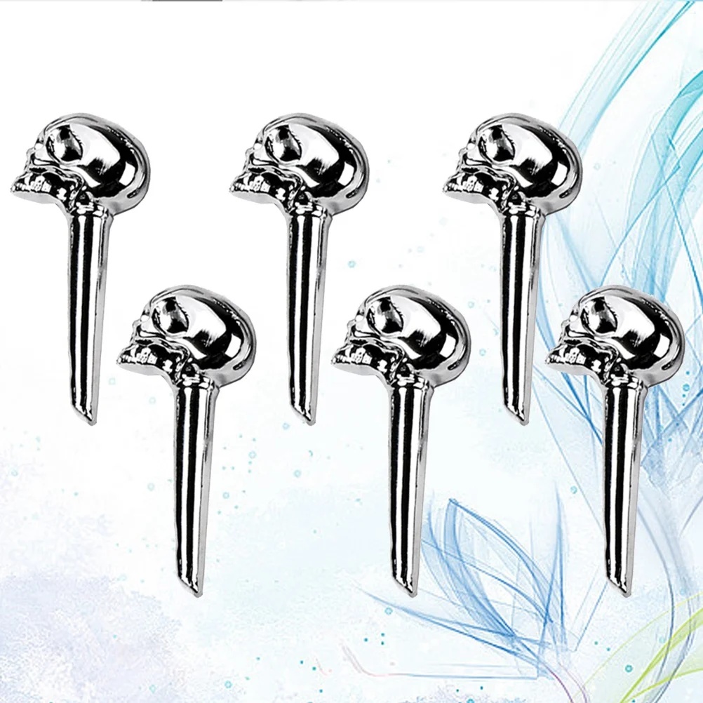 دبابيس جسر الجيتار على شكل جمجمة فريدة من نوعها، تصميم معدني رائع، سهلة التركيب، دبابيس جسر الجيتار غير السائدة