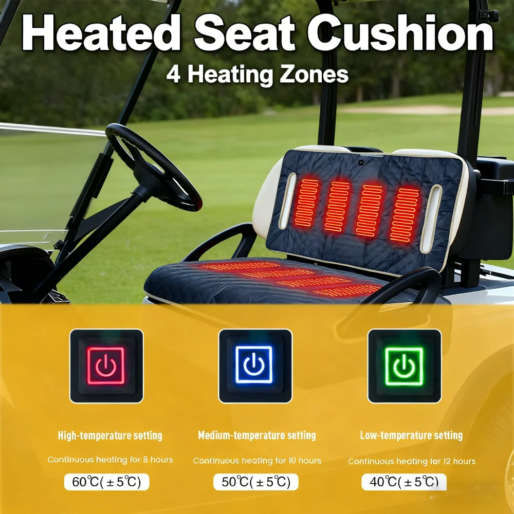 4-منطقة التدفئة عربة جولف مقعد منشفة بطانية مقاوم للماء ساخنة وسادة مقعد عربة جولف مقعد بطانية عربة جولف غطاء مقعد دفئا