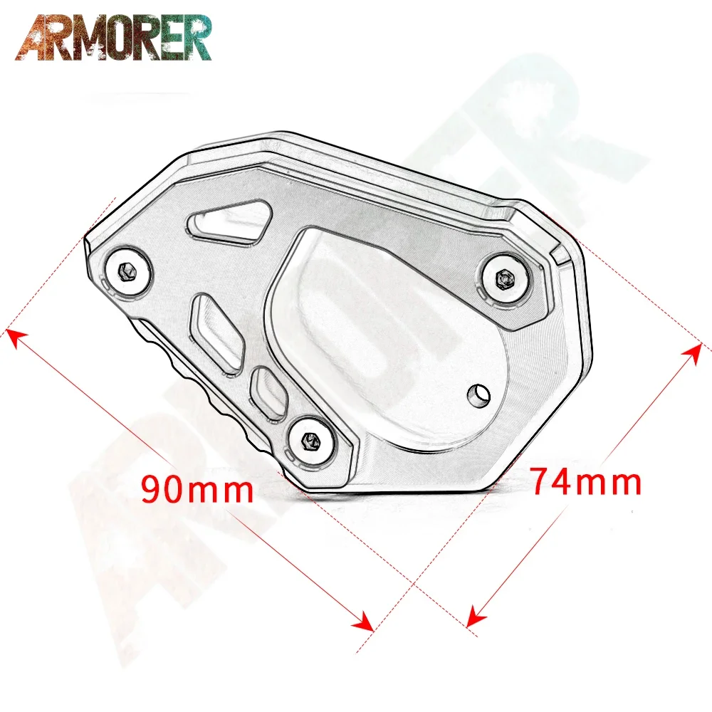 Para ktm 390 aventura 390 adv 390adv 390 aventura 2020 2021 2022 2023 acessórios da motocicleta kickstand suporte lateral almofada de extensão