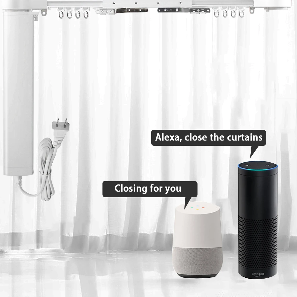 Google Wireless Remote Control Zigbee WiFi Automatic Motorized Electric Tuya Alexa Smart Curtain System for Home Hotel