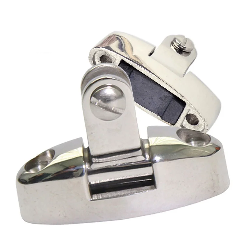 Swivel Deck Hinge Bimini Top Silver Mountain Type Fitting Hardware 316 Stainless Steel With Rubber Pad For Marine Boat Yacht