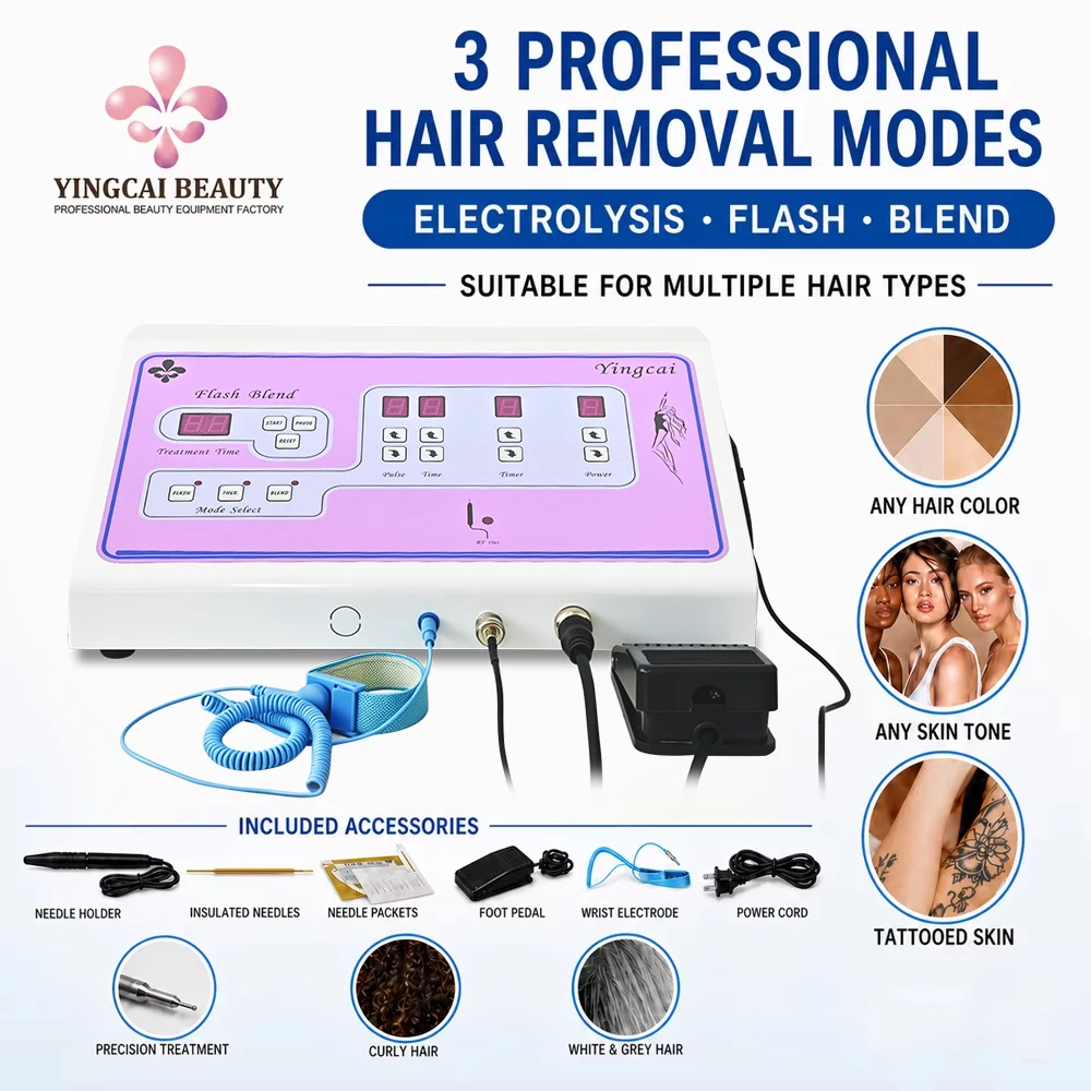 2026 Portable Hair Removal Device Painless Electrolysis Machine Electric Needle Hair Removal for Men