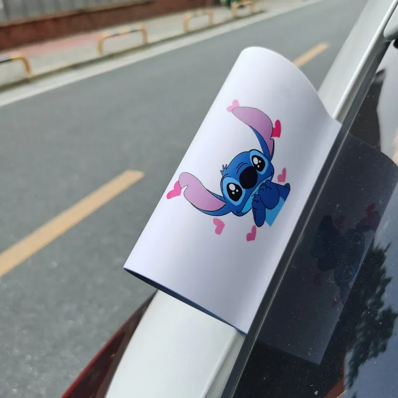 Car Rear Stickers Label Disney Anime Lotso Pooh Bear Stitch Angel LinaBell Cartoon Cute Auto Door Waterproof Sticker Decoration